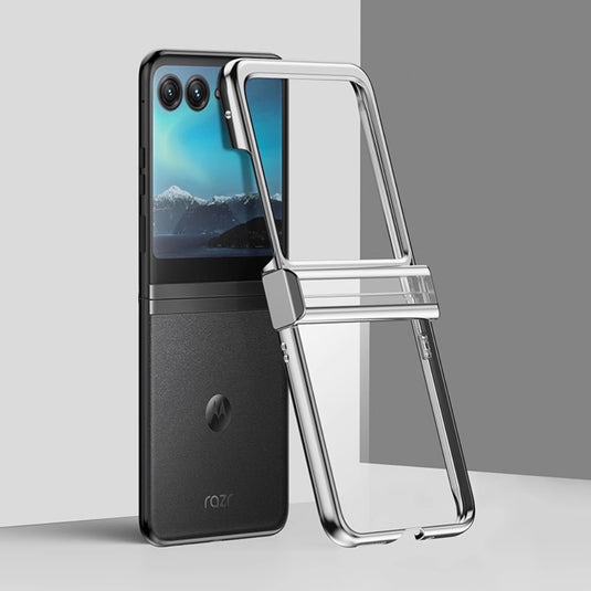 Motorola Razr 50/Ultra - Electroplated Transparent Minimalist Phone Case - i-Station Mobile Phone & Electronic Device Repair and Accessories
