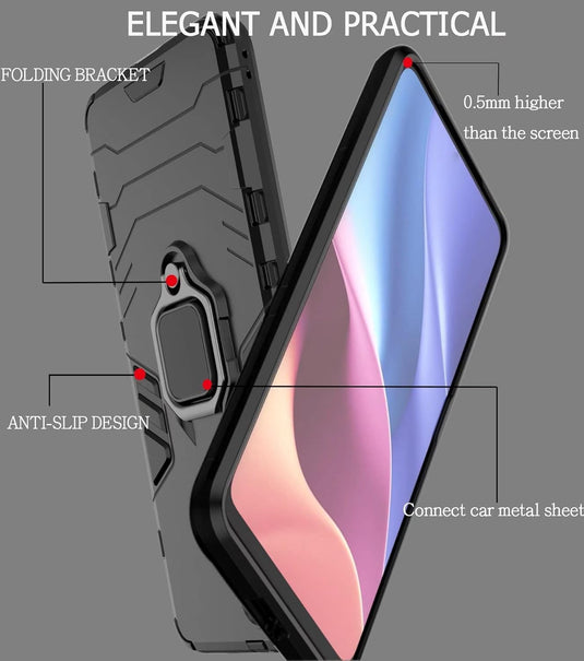 OnePlus 1+Nord CE 2/CE 2 Lite - 360 Degree Rotating Magnetic Ring Holder Cover TPU Bumper Protective Military Shockproof Case With 2PC 9H Tempered Glass Screen Protector - i-Station Mobile Phone & Electronic Device Repair and Accessories