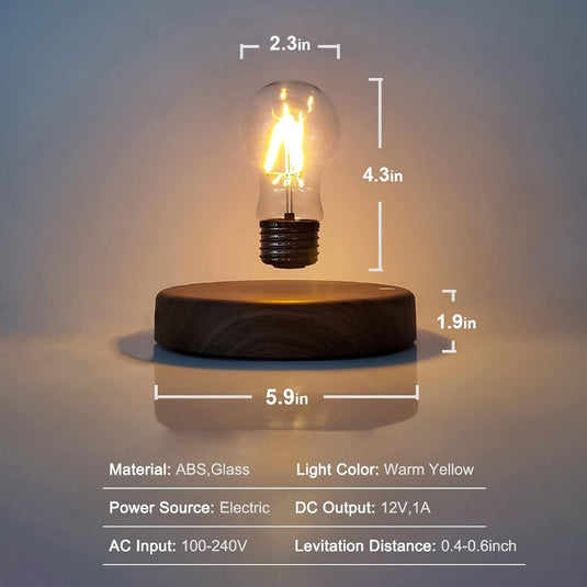 Levitating Bulb Lamp Magnetic Floating LED Light Desk Lamp Table lamp Night Light, 360 Degree Automatic Rotating Light for Unique Gifts Gaming Room Home Office Decor - i-Station Mobile Phone & Electronic Device Repair and Accessories
