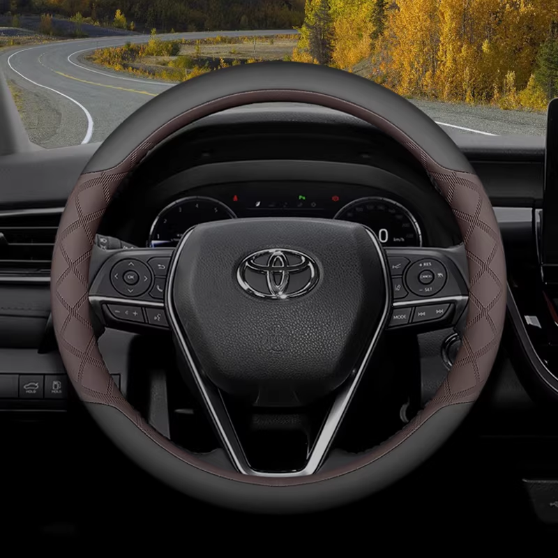 Load image into Gallery viewer, Toyota Soft Comfort & Anti-Slip Steering Wheel Cover For 9th Gen Camry, RAV4, Corolla, Levin, Fenghan, Highlander, Avalon