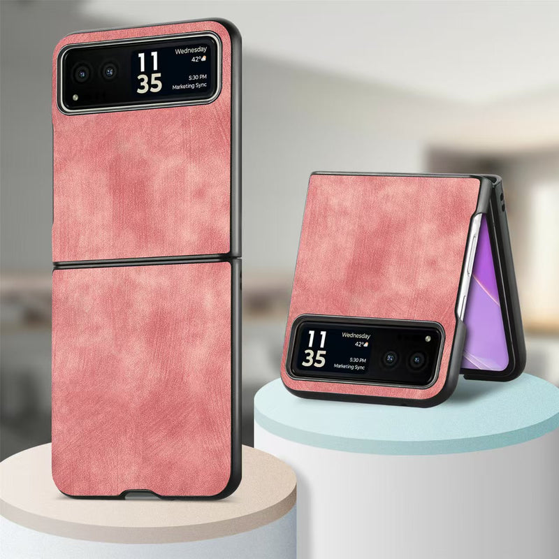 Load image into Gallery viewer, Motorola Moto Razr 40/Ultra PU Minimalist Flip Genuine Leather Series Case - i-Station Mobile Phone & Electronic Device Repair and Accessories