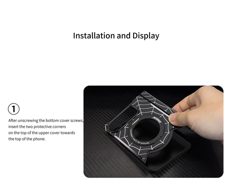 Load image into Gallery viewer, Apple iPhone Duo Frameless Mecha Metal Spiderman Rotating Magnetic Stand Case