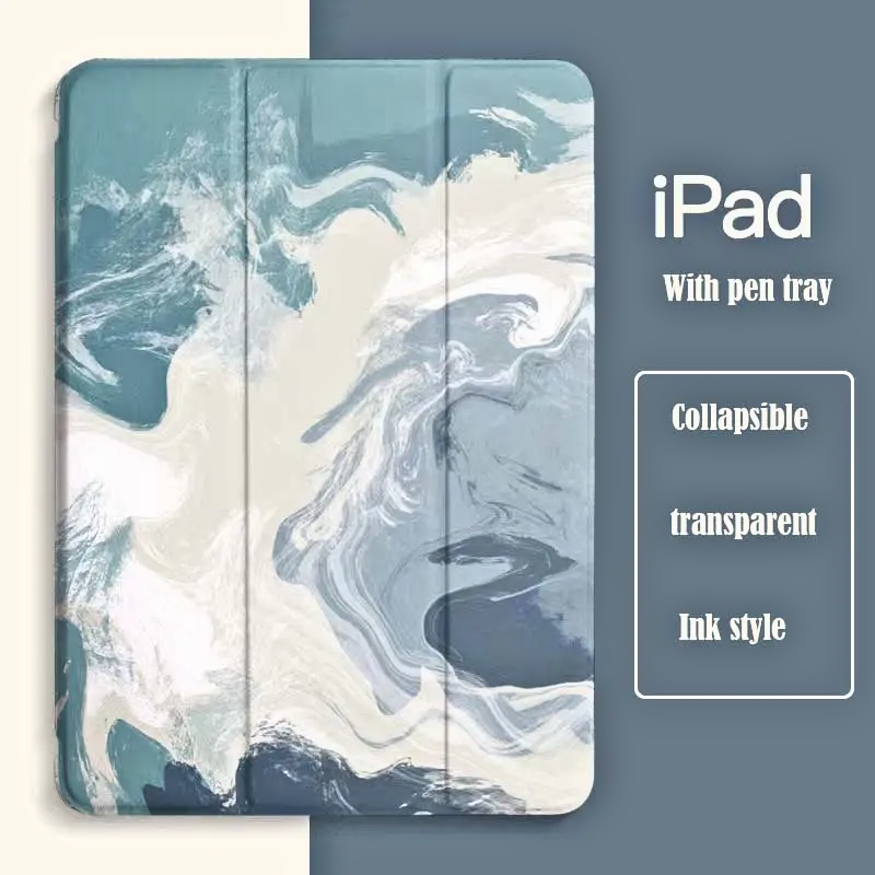 Load image into Gallery viewer, Apple iPad Pro 11-inch 1st/2nd/3rd/4th Gen (2018/2020/2021/2022) Ink Style Transparent Flip Case With Pen Slot - i-Station Mobile Phone & Electronic Device Repair and Accessories