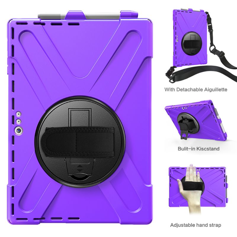 Microsoft Surface Pro X - 360 Degree Rotate Shockproof Heavy Duty Tough Stand Case Cover With Strap & Pen Holder - i-Station Mobile Phone & Electronic Device Repair and Accessories
