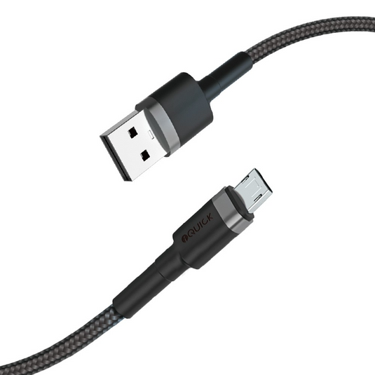 iQuick Braided Double Side Insertion Micro USB to USB-A Fast Charging Cable 0.3M - i-Station Mobile Phone & Electronic Device Repair and Accessories