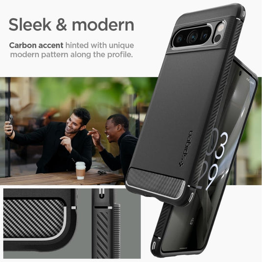 Google Pixel 8 Pro - Rugged Armor Designed Shock Absorption Resilient Slim Soft Cover Heavy Duty Series Case - i-Station Mobile Phone & Electronic Device Repair and Accessories