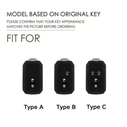 Suzuki Zinc Alloy + Silicone Car Key Fob Case Cover For Dzire, Ertiga, Vitara, Brezza, Baleno, Hustler, Jimny - i-Station Mobile Phone & Electronic Device Repair and Accessories