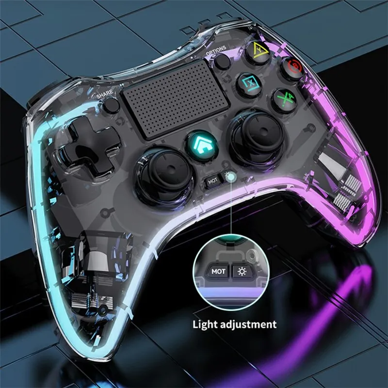 Load image into Gallery viewer, Nintendo Switch PS4 Game Consoles P05 Transparent Wireless Controller Bluetooth Handle Portable Gamepad with RGB Lights - Polar Tech Australia