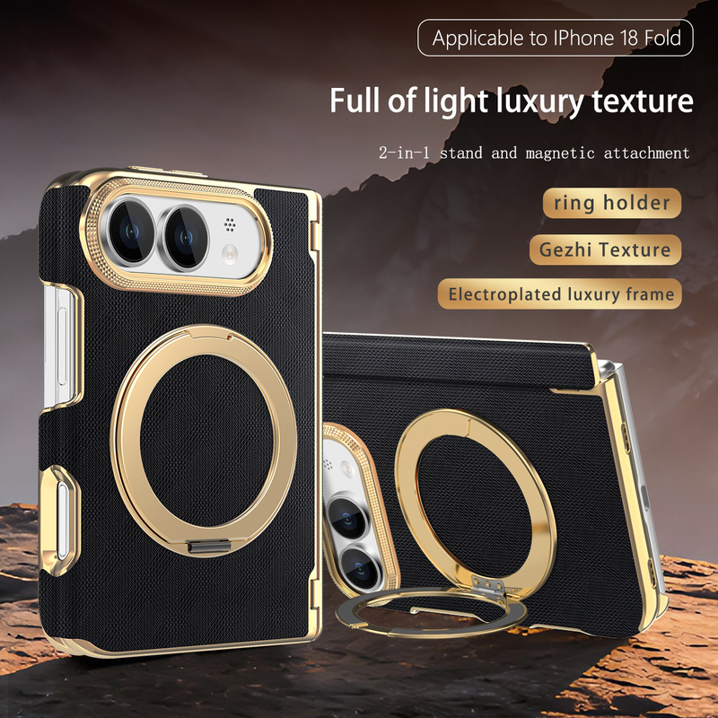 Load image into Gallery viewer, Apple iPhone Duo - PU Leather Magnetic Rotating Stand with Hinge Protection Back Cover
