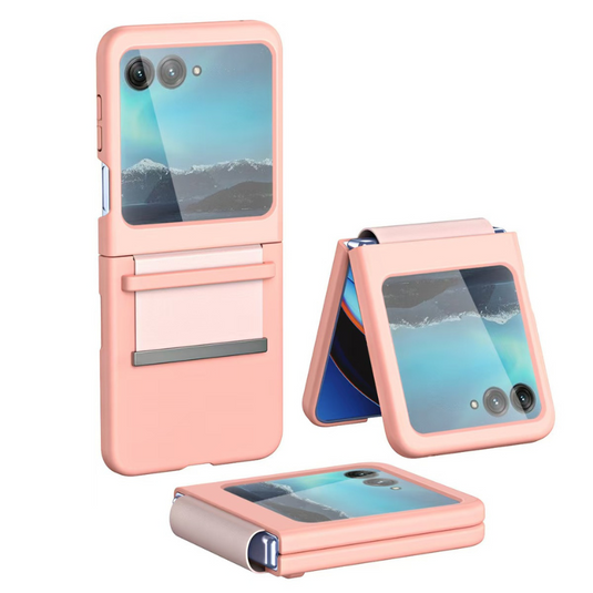 Motorola Moto Razr 40/Ultra Plain Leather Retractable Hinge Foldable Essentials Series Case - i-Station Mobile Phone & Electronic Device Repair and Accessories