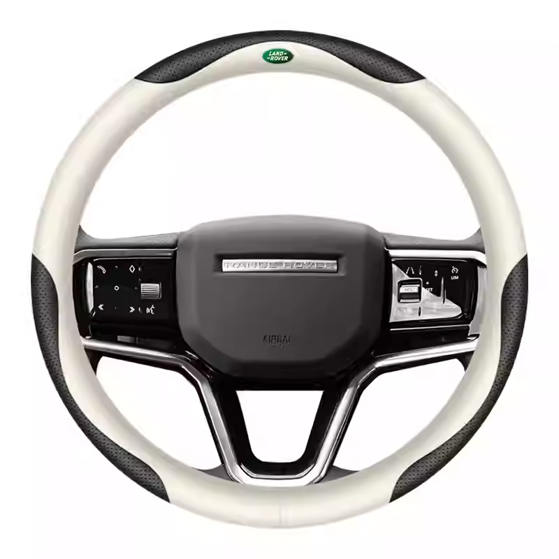 Load image into Gallery viewer, Land Rover Genuine Leather Spliced Design with Breathable & Anti-Slip Grip Steering Wheel Cover For Range Rover, Velar, Evoque, Discovery, Defender