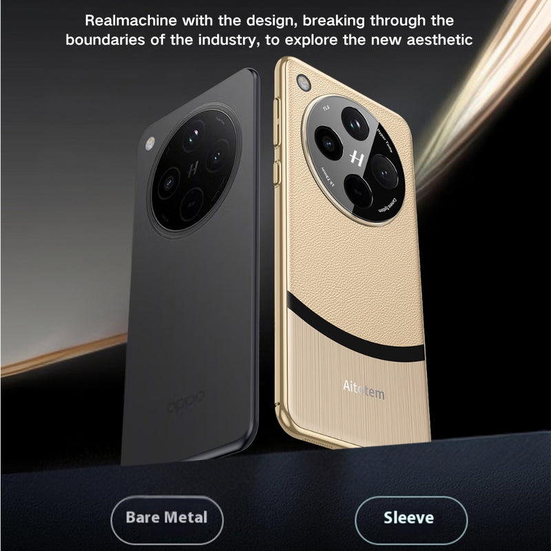 Load image into Gallery viewer, OPPO Find X8 Pro - Electroplated Spliced Vegan Leather Hard-Edge Shockproof Protective Case - i-Station Mobile Phone & Electronic Device Repair and Accessories