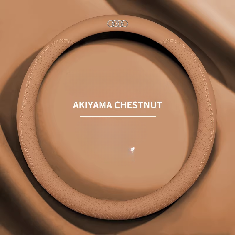 Load image into Gallery viewer, Audi Genuine Leather Breathable Steering Wheel Cover for Q5L, A4L, A6L, A3, A5, A7, A8, Q3, Q7, Q8