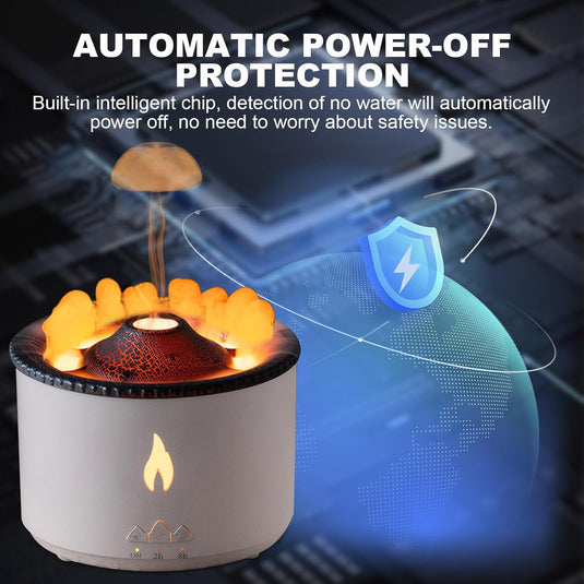 Volcano Humidifier Flame Aroma Diffuser Ultrasonic Essential Oil Scent Diffuser 300ml Large Capacity 2-in-1 Essential Oil Diffuser with Function Timer for Bedroom Home Office (Double Color Flame) - i-Station Mobile Phone & Electronic Device Repair and Accessories