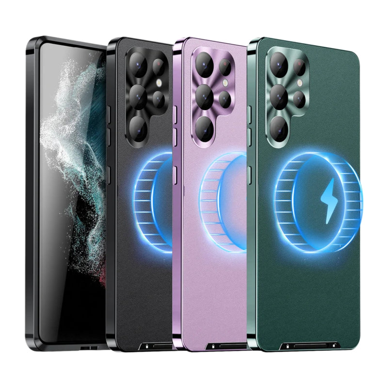 Load image into Gallery viewer, Samsung Galaxy S24 Ultra 5G(SM-S928) - Metal Frame Shockproof Micro Matte Magnetic Protective Case - i-Station Mobile Phone & Electronic Device Repair and Accessories