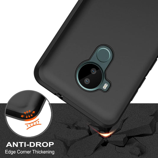 Nokia C30 - Shield Soft TPU Cover Matte Anti-scratch Anti-fingerprint Case With 2PC 9H Tempered Glass Screen Protector - i-Station Mobile Phone & Electronic Device Repair and Accessories