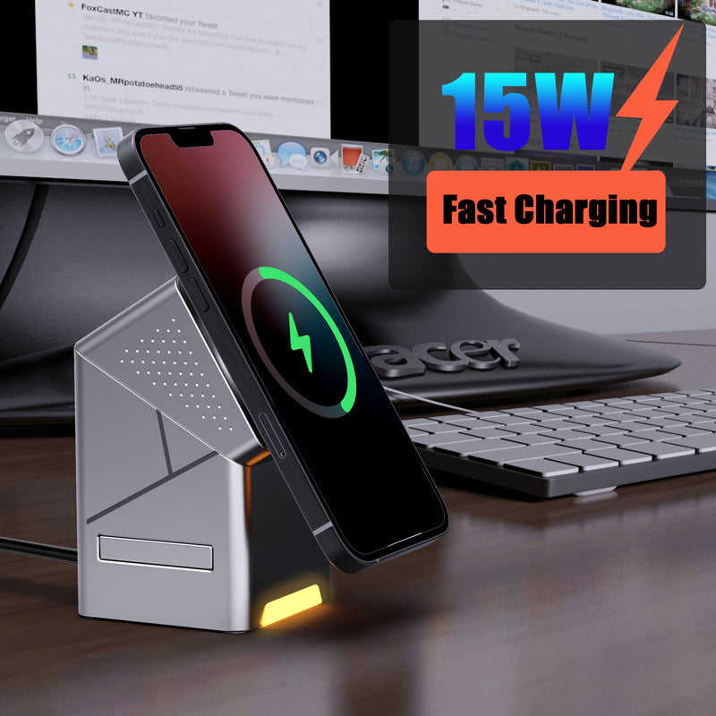 Load image into Gallery viewer, 3 in 1 Wireless Charging Station for Apple MagSafe Charger Stand, Qi2 Wireless Charger,15W Magnetic Charger Dock for iPhone 16,15,14,13,12, for Apple Watch,AirPods - i-Station Mobile Phone & Electronic Device Repair and Accessories