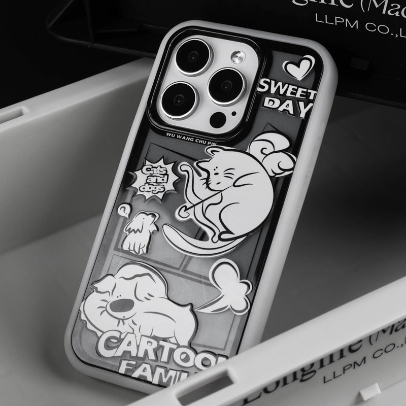 Apple iPhone 13/Pro/ Pro Max Manga cat design style Shockproof Fashion Series Case - i-Station Mobile Phone & Electronic Device Repair and Accessories