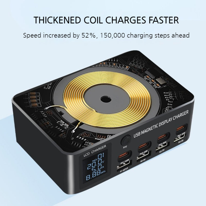 Load image into Gallery viewer, 100W PD Multi-Port Charger with Smart Display & Wireless Charging - i-Station Mobile Phone & Electronic Device Repair and Accessories