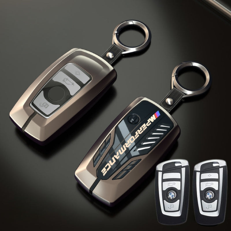 Load image into Gallery viewer, BMW Carbon Fiber Metal Protective Car Key Fob Case Cover For 1, 3, 4, 5, 6 Series, X3, X5, X6, X7 - i-Station Mobile Phone & Electronic Device Repair and Accessories