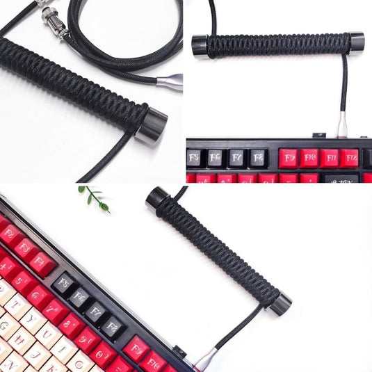 Custom Coiled 1.8M USB C Cable for Gaming Keyboard, Double-Sleeved Mechanical Keyboard Cable with Detachable Metal Aviator - i-Station Mobile Phone & Electronic Device Repair and Accessories