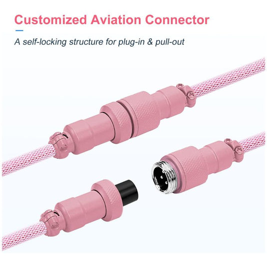 Custom Coiled 1.8M USB C Cable for Gaming Keyboard, Double-Sleeved Mechanical Keyboard Cable with Detachable Metal Aviator - i-Station Mobile Phone & Electronic Device Repair and Accessories