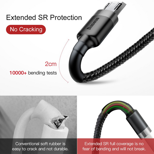 Baseus Cafule Cable USB For Micro 2.4A 0.5m - i-Station Mobile Phone & Electronic Device Repair and Accessories
