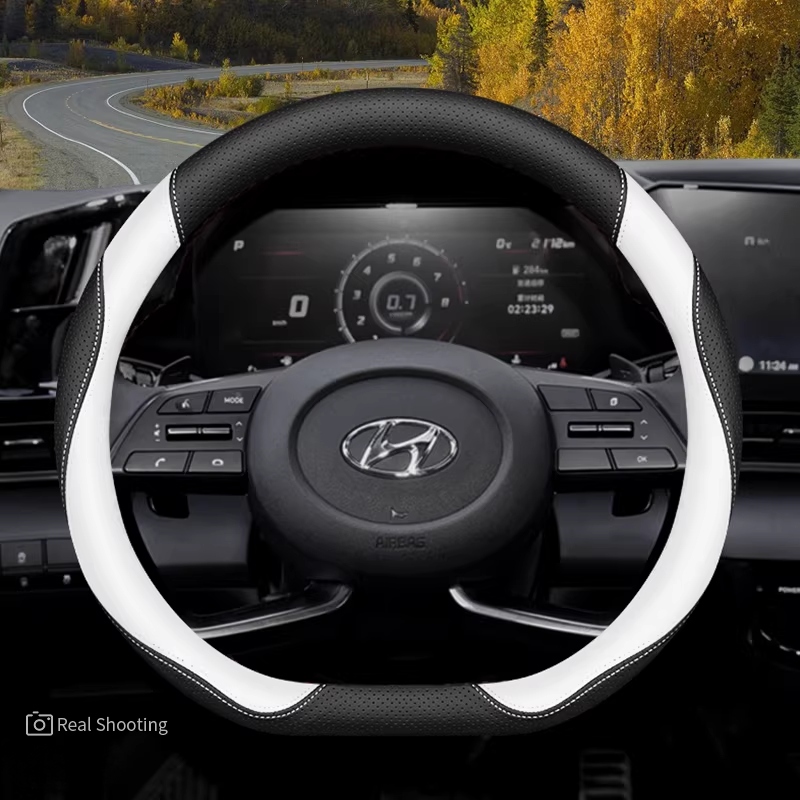 Load image into Gallery viewer, Hyundai Premium Nappa Leather Breathable Ultra-Thin Non-Slip Steering Wheel Cover For Elantra 7th Gen, Mistra, Lafesta, Tucson L, Custo, Mocha, ix35 - i-Station Mobile Phone & Electronic Device Repair and Accessories