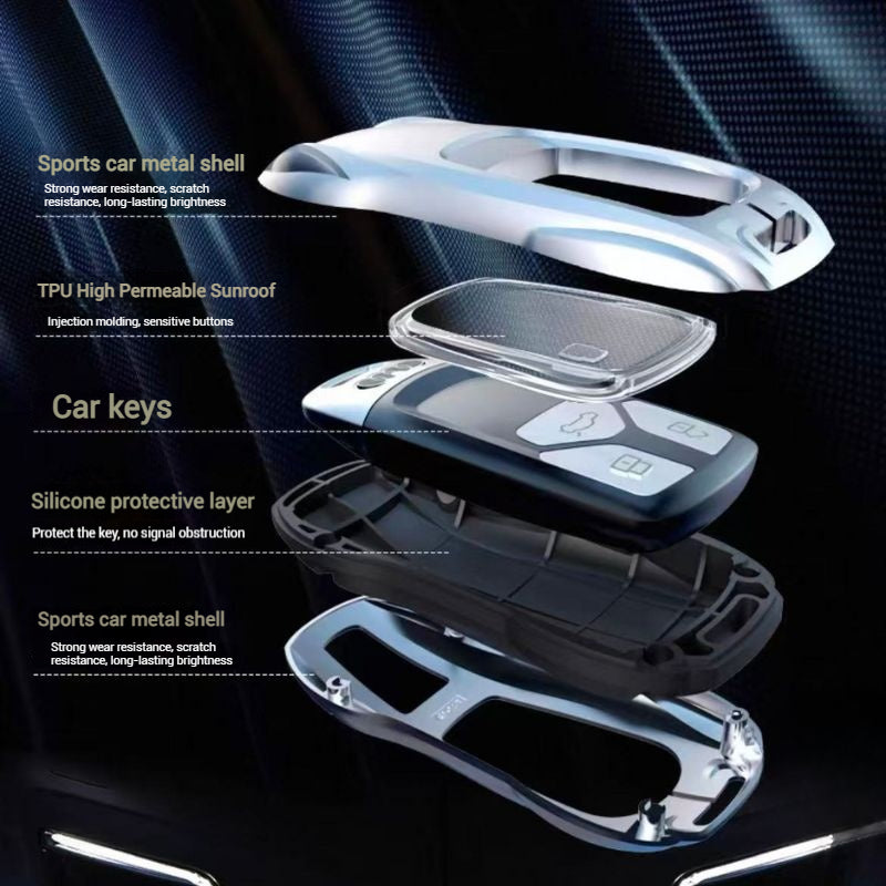 Load image into Gallery viewer, Audi Zinc Alloy Silicone Car Key Fob Case Cover For A3 For A4, A5, Q3, Q7, Audi TT - i-Station Mobile Phone & Electronic Device Repair and Accessories