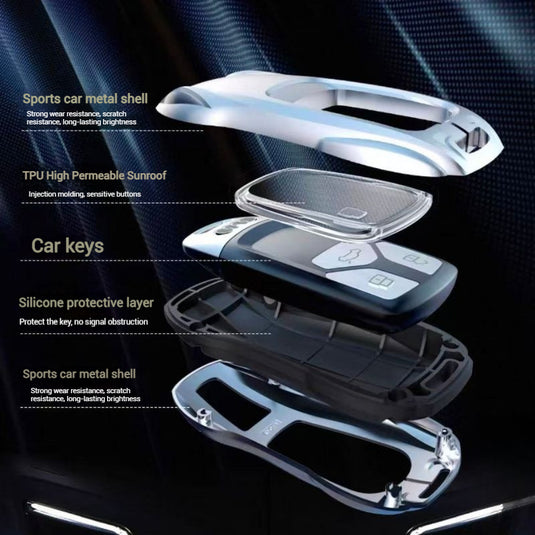 Audi Zinc Alloy Silicone Car Key Fob Case Cover For A3 For A4, A5, Q3, Q7, Audi TT - i-Station Mobile Phone & Electronic Device Repair and Accessories