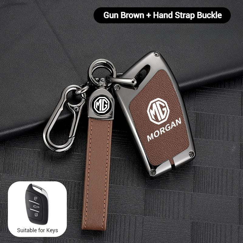 Load image into Gallery viewer, MG Zinc Alloy + PU Leather Car Key Fob Case Cover For MG3, MG5, MG6, MG7, ZST, ZS, GS, MG ONE, MG4 EV - i-Station Mobile Phone & Electronic Device Repair and Accessories