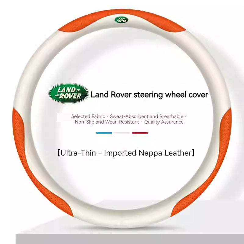 Load image into Gallery viewer, Land Rover Genuine Leather Spliced Design with Breathable & Anti-Slip Grip Steering Wheel Cover For Range Rover, Velar, Evoque, Discovery, Defender