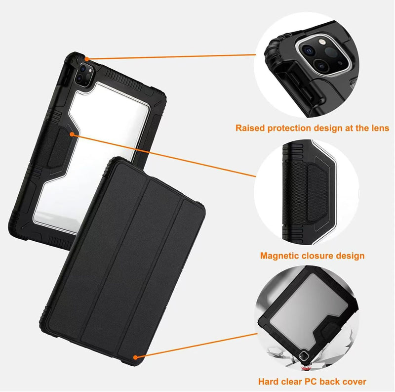 Load image into Gallery viewer, Apple iPad Air 13-inch M2 (2024) Transparent Back Panel Shockproof Flip Leather Case - i-Station Mobile Phone & Electronic Device Repair and Accessories