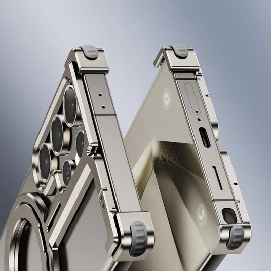 Samsung Galaxy S24/Plus/Ultra - Metal Frame Stand Magsafe Magnetic Phone Case - i-Station Mobile Phone & Electronic Device Repair and Accessories