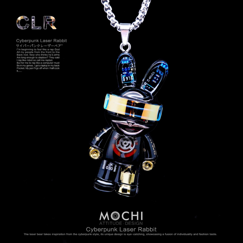 Load image into Gallery viewer, MOCHI Cyberpunk Laser Rabbit Keychain for Car Keys & Bag Pendant
