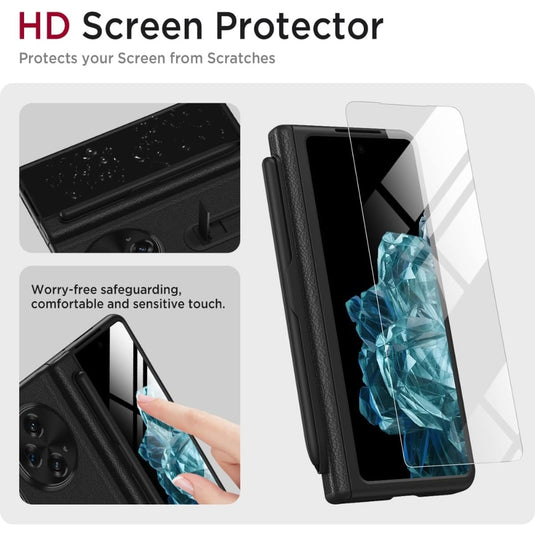 OPPO Find N3 (CPH2499) - PU + PC 2 in 1 Shockproof Stand Protective Case - i-Station Mobile Phone & Electronic Device Repair and Accessories