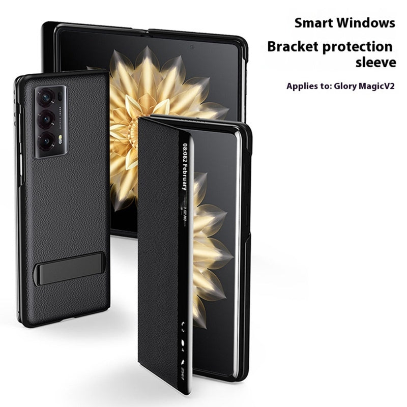 Load image into Gallery viewer, Honor Magic V2 - Premium Leather Smart Touch Side Window Flip Stand Case - i-Station Mobile Phone & Electronic Device Repair and Accessories