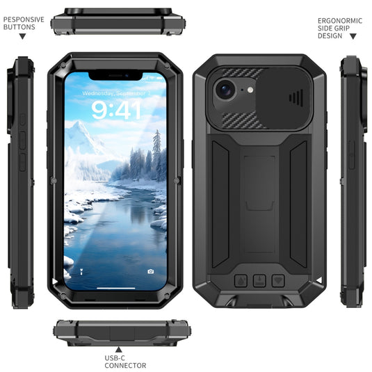 Apple iPhone 16e - R-JUST Sliding Camera IP54 Life Waterproof Holder Phone Case - i-Station Mobile Phone & Electronic Device Repair and Accessories