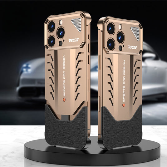 Apple iPhone 16 Pro/Max - Luxury Metal Leather Borderless Heat Dissipation Phone Case - i-Station Mobile Phone & Electronic Device Repair and Accessories