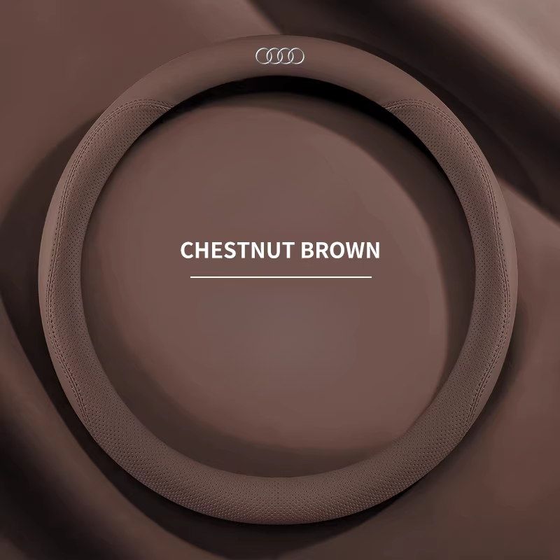 Load image into Gallery viewer, Audi Genuine Leather Breathable Steering Wheel Cover for Q5L, A4L, A6L, A3, A5, A7, A8, Q3, Q7, Q8