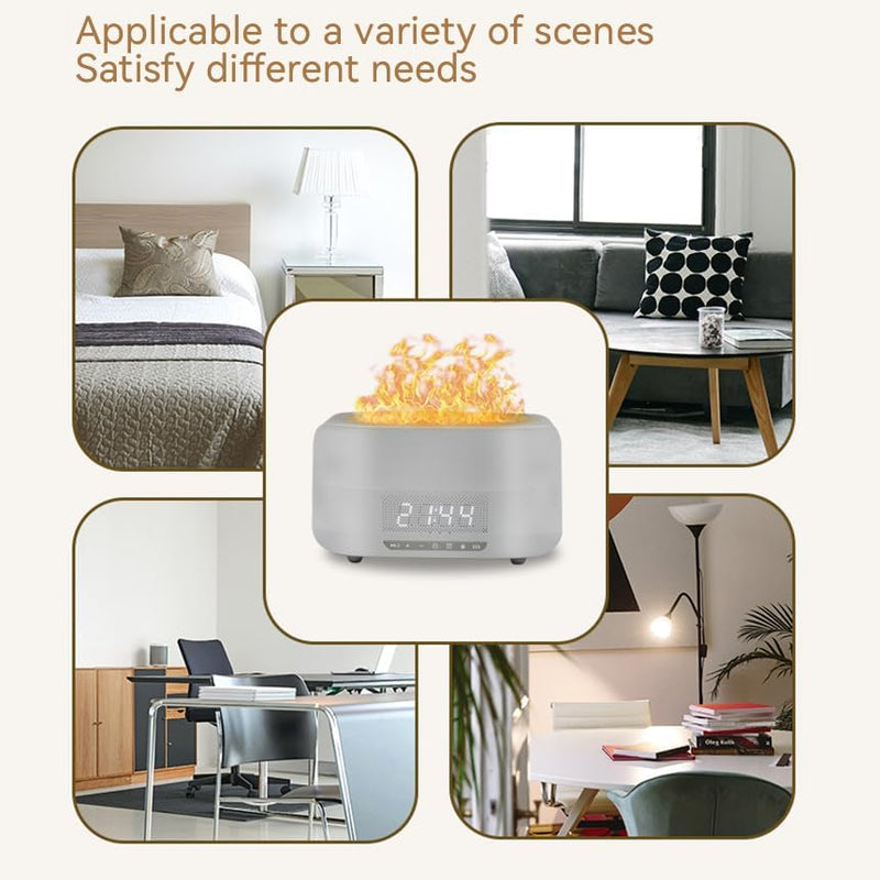 Load image into Gallery viewer, Essential Oil Diffuser, Flame Aroma Diffuser Humidifier With Bluetooth Speaker and Clock, 400ML High Capacity Humidifier for Office and Bedroom - i-Station Mobile Phone & Electronic Device Repair and Accessories
