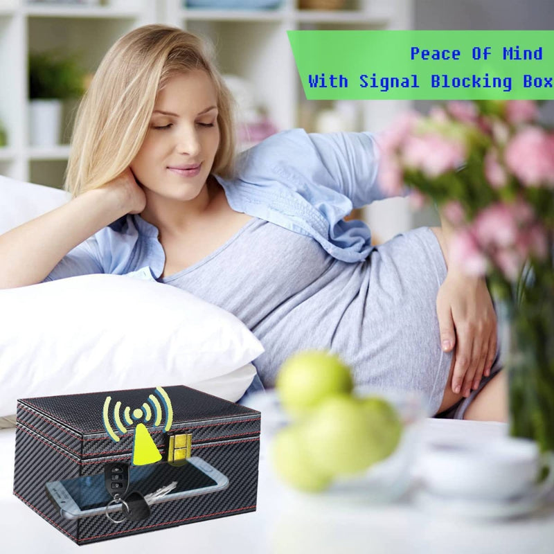 Load image into Gallery viewer, Car Key Carbon Fiber Pattern Leather Signal Blocking Box - i-Station Mobile Phone & Electronic Device Repair and Accessories