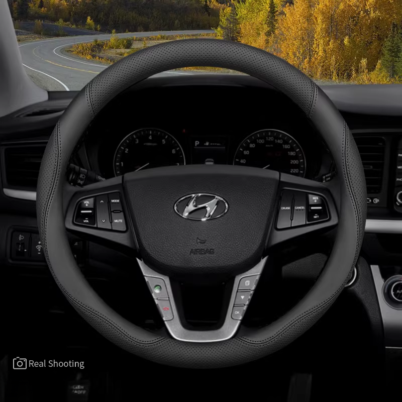 Load image into Gallery viewer, Hyundai Premium Nappa Leather Breathable Ultra-Thin Non-Slip Steering Wheel Cover For Elantra 7th Gen, Mistra, Lafesta, Tucson L, Custo, Mocha, ix35 - i-Station Mobile Phone & Electronic Device Repair and Accessories