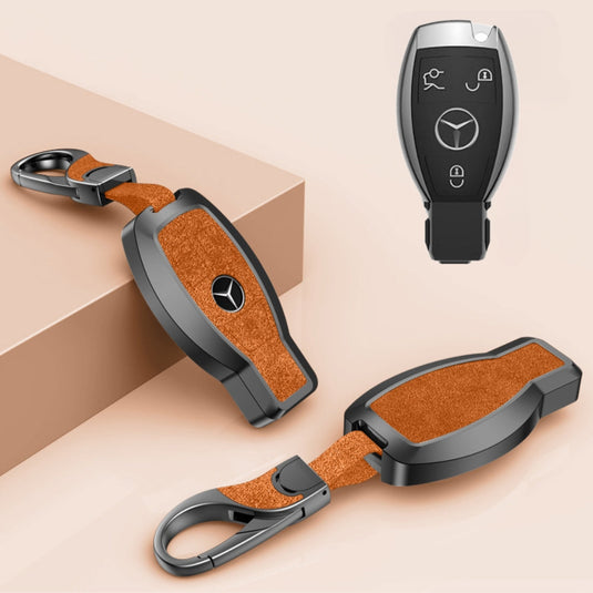 Mercedes Benz Aluminum Alloy Leather Car Key Fob Protection Case Cover For Benz A, C, E, S, G-Class, GLA, GLB, GLC, GLE, GLS, CLA, CLS, EQC - i-Station Mobile Phone & Electronic Device Repair and Accessories