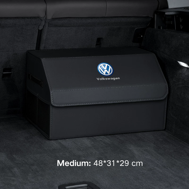 Load image into Gallery viewer, Volkswagen Microfiber Leather Car Trunk Storage Box for Tiguan, Golf, T-Roc, Amarok, Passat, Touareg, Taos, Atlas, ID.3, ID.4