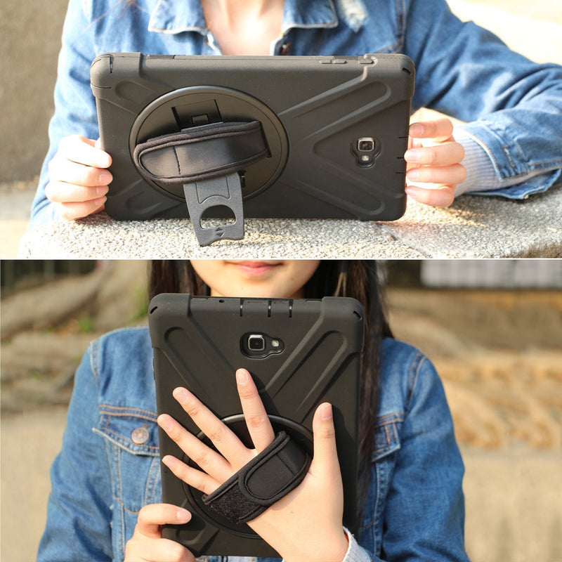 Load image into Gallery viewer, Samsung Galaxy Tab A 10.1" 2016 With S Pen (P580/P585) Heavy Duty 360 Degree Rotate Stand Hand Strap Case - Polar Tech Australia