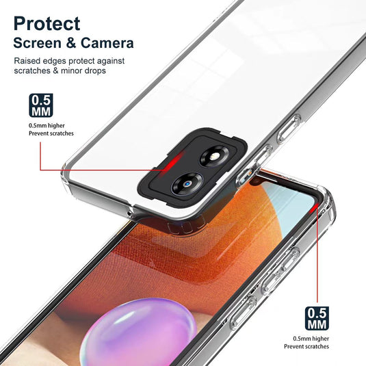 Motorola Moto E22/E22i Airbag Shockproof 3-in-1 Transparent Silicone Hard Essentials Series Case - i-Station Mobile Phone & Electronic Device Repair and Accessories