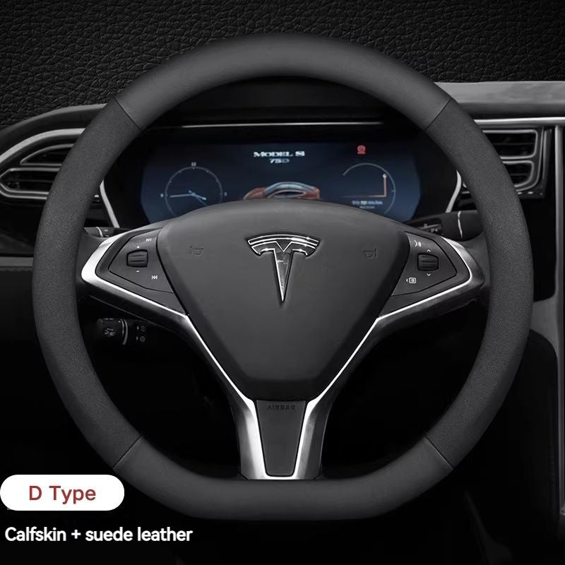Load image into Gallery viewer, Tesla Genuine Cowhide Leather Steering Wheel Cover For Model 3, Model Y, Model S, Model X - i-Station Mobile Phone & Electronic Device Repair and Accessories