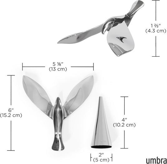 Tipsy Bottle Opener, Chrome, 5.12 x 5 x 4.5 Inch Artistic Flying Bird Sculpture Gaming Room - i-Station Mobile Phone & Electronic Device Repair and Accessories