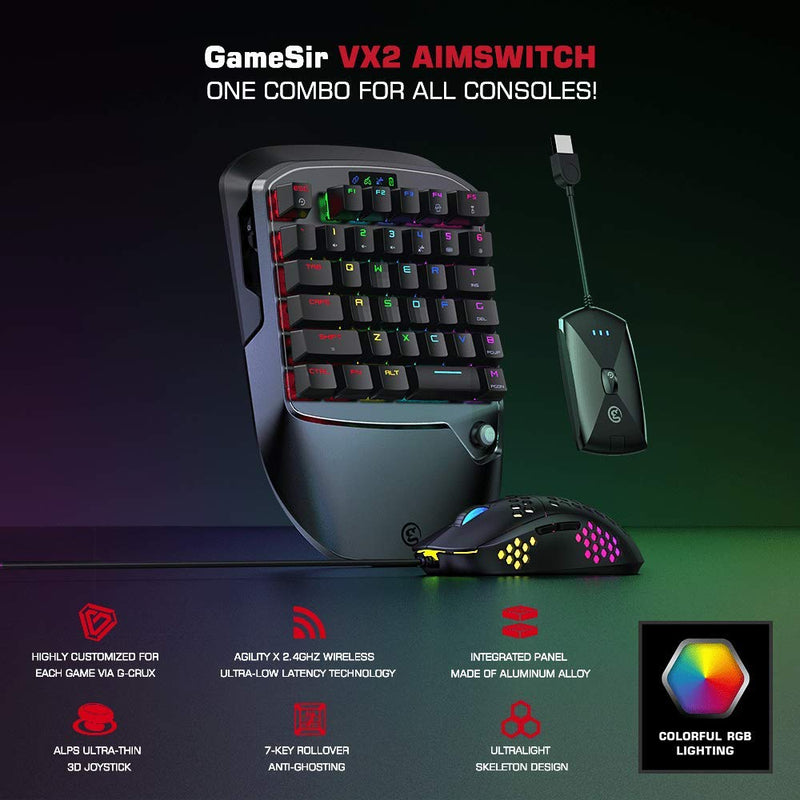 Load image into Gallery viewer, Xbox Series X PS4 Xbox One Nintendo Switct VX2 AimSwitch 2.4G Wireless Gaming Keypad and Mouse Combo - Polar Tech Australia